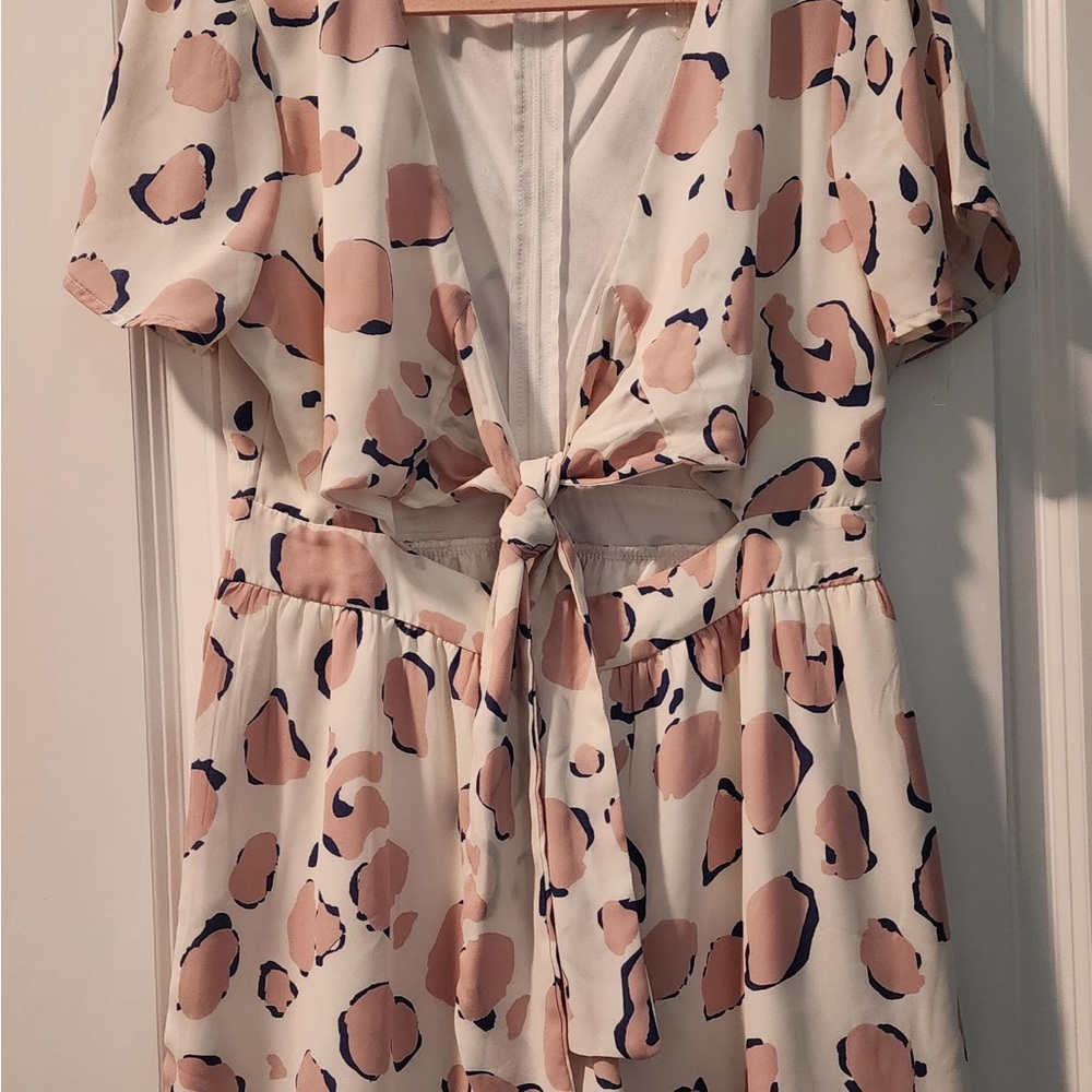 Chic Pink and White Patterned Romper